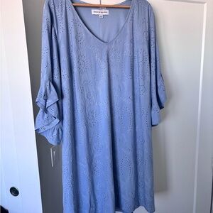 Emma & Michele Light Blue Eyelet Dress